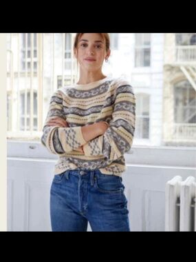 Sweet Baby Jamie by Jamie Mizrahi Fair Isle Sweater Nordic Cottage XS Wool Blend